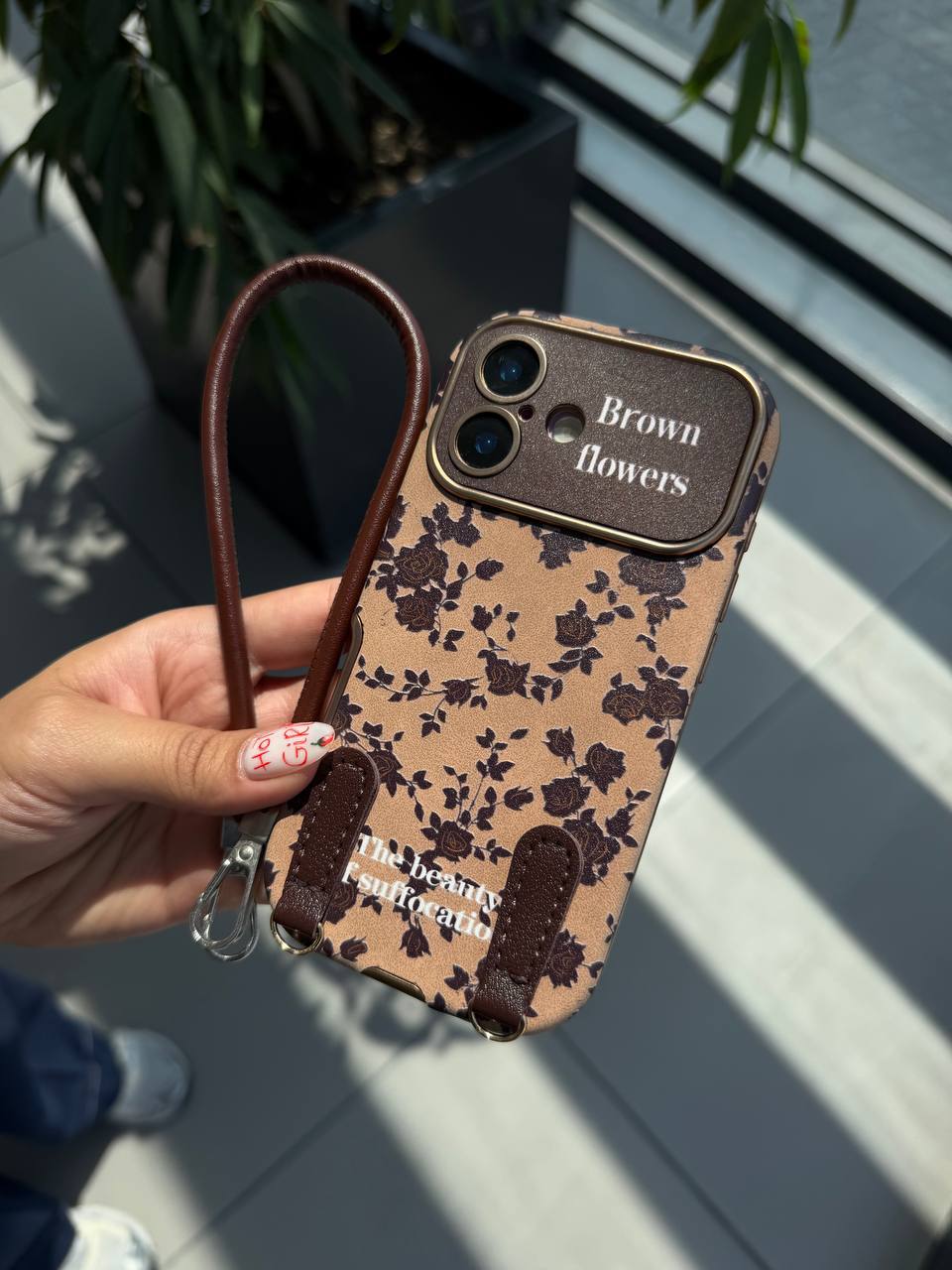 قاب گوشی آیفون brown flowers